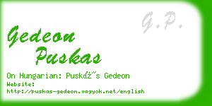 gedeon puskas business card